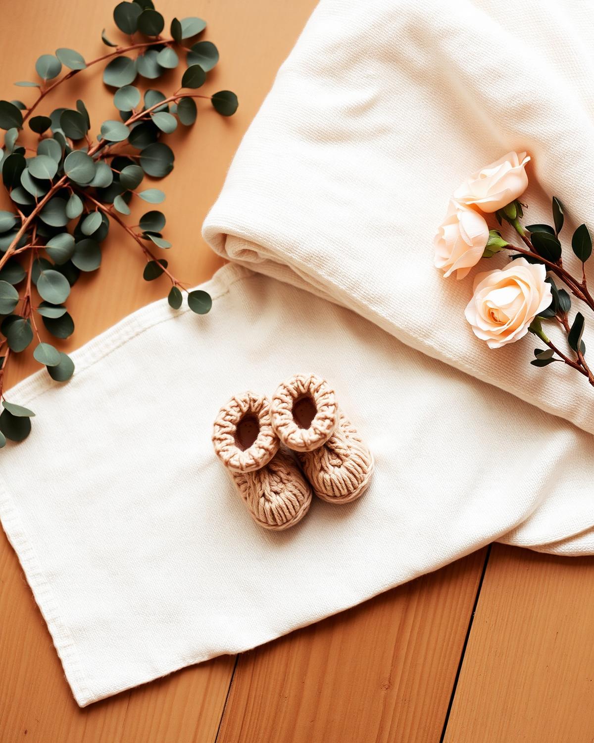 Babyschuhe und Decke – Schwangerschaftsbegleitung